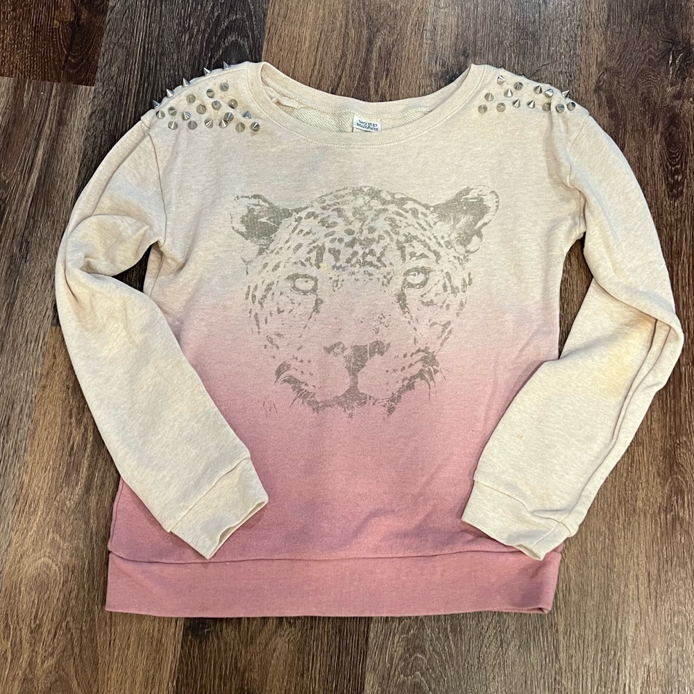 Word of Mouth Tiger sweatshirt with metal studs size S